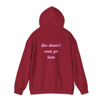 She Doesn't Even Go Here Hoodie | Mean Girls Quote Sweatshirt