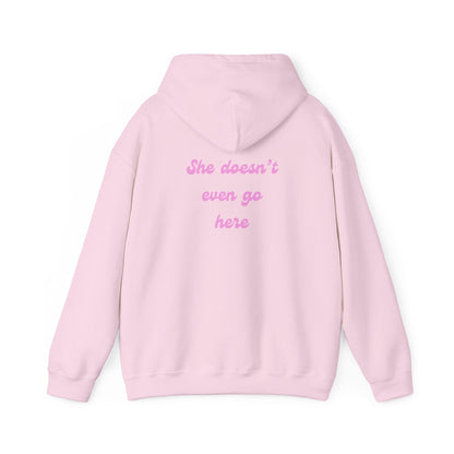 She Doesn't Even Go Here Hoodie | Mean Girls Quote Sweatshirt