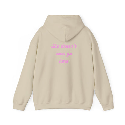 She Doesn't Even Go Here Hoodie | Mean Girls Quote Sweatshirt