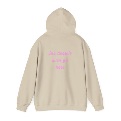 She Doesn't Even Go Here Hoodie | Mean Girls Quote Sweatshirt