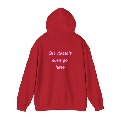 She Doesn't Even Go Here Hoodie | Mean Girls Quote Sweatshirt
