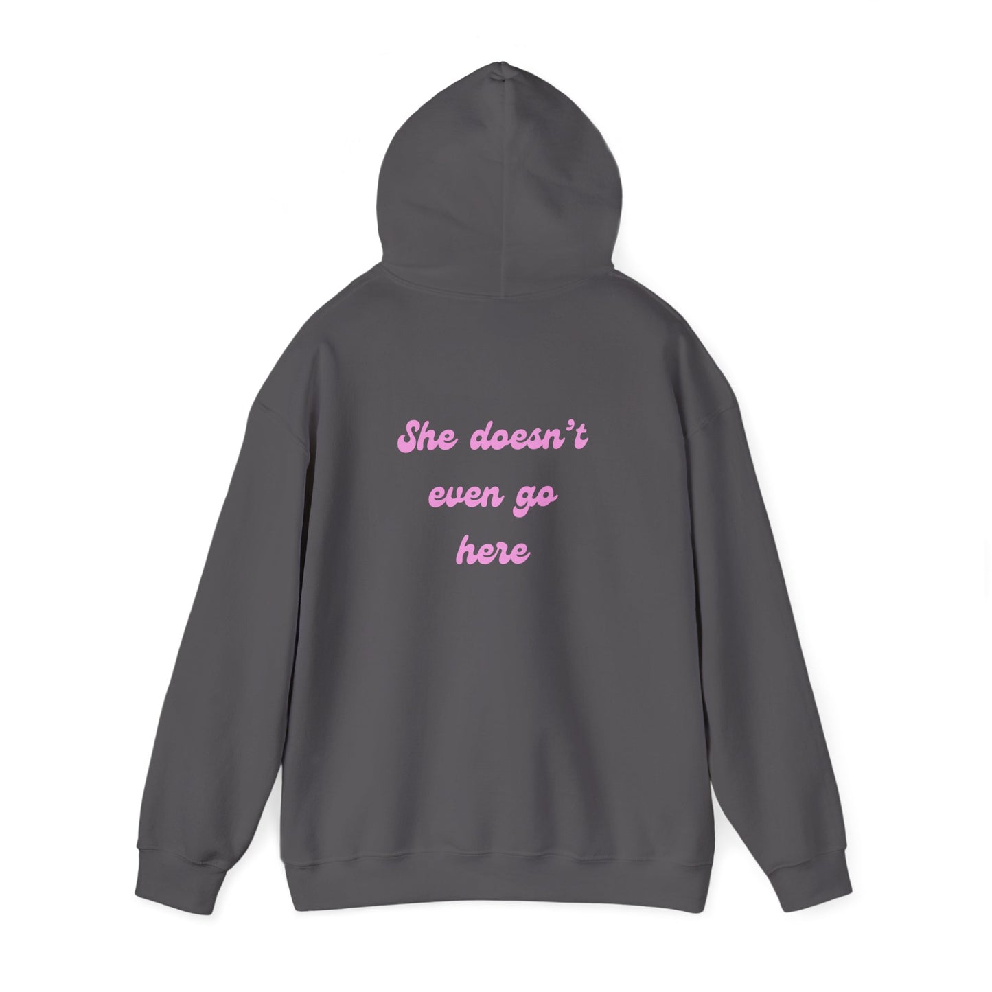 She Doesn't Even Go Here Hoodie | Mean Girls Quote Sweatshirt