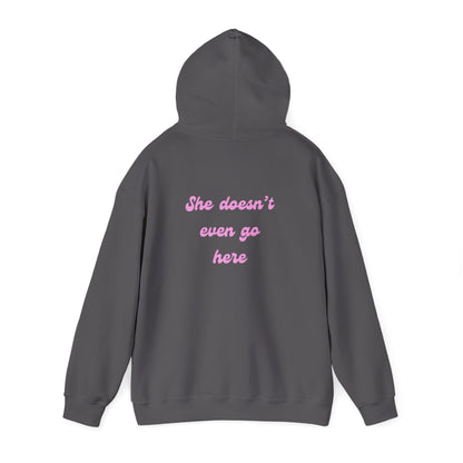 She Doesn't Even Go Here Hoodie | Mean Girls Quote Sweatshirt