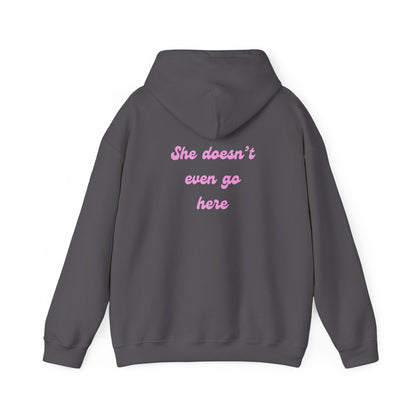 She Doesn't Even Go Here Hoodie | Mean Girls Quote Sweatshirt